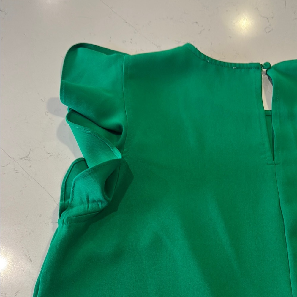 TCEC Green Ruffle Sleeve Top - Picture 12 of 15